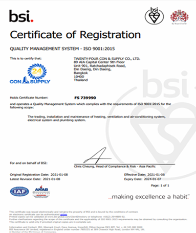 ISO 9001 Quality Management System Certification